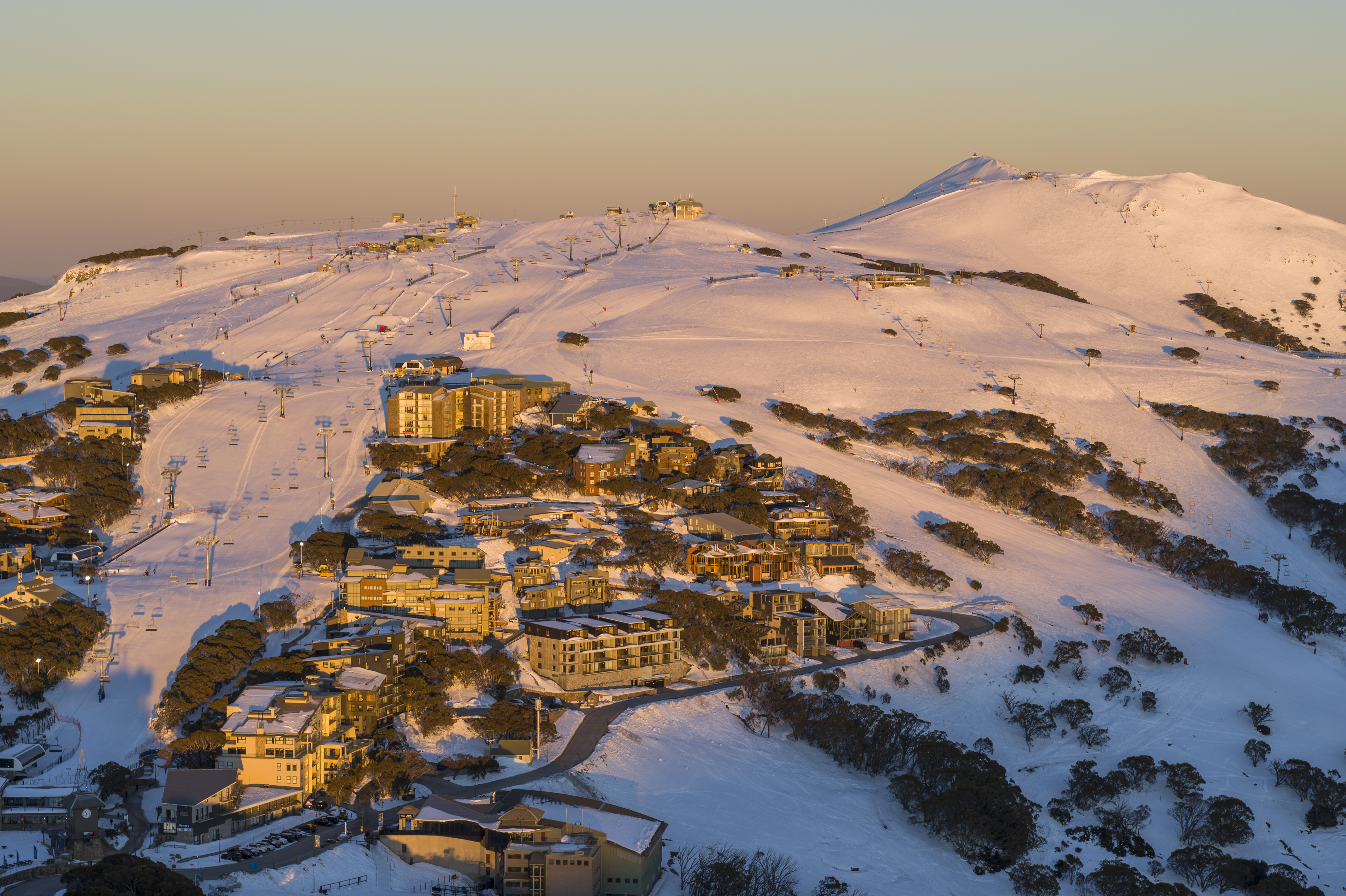 Mt Buller Village Golden Hour Winter  