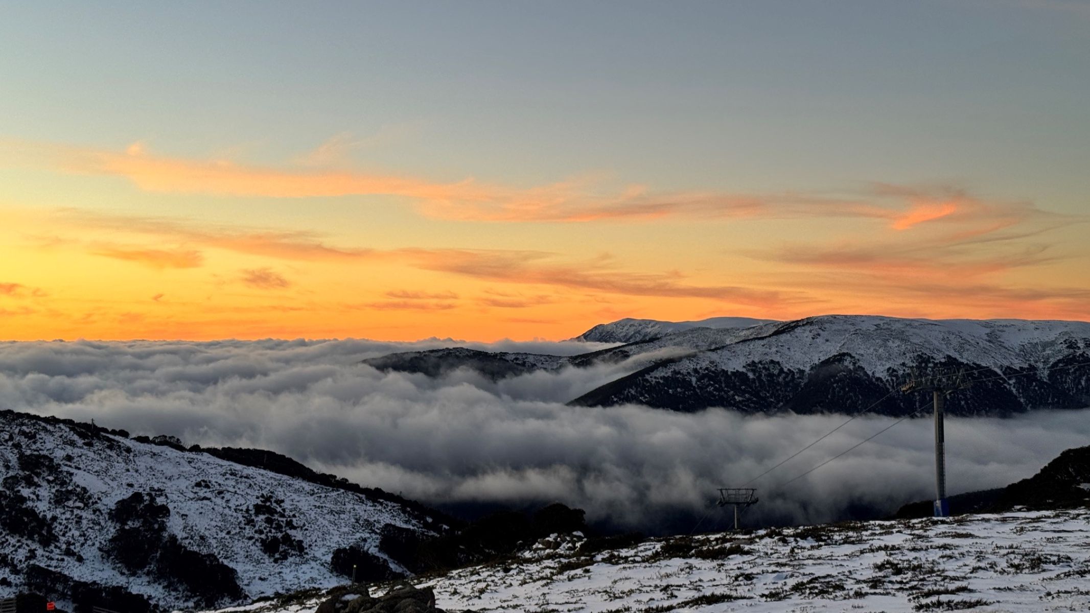 Falls Creek Sunset Winter