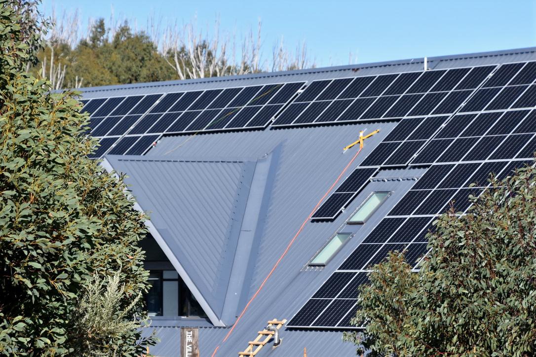 Solar panels on building at Lake Mountain  