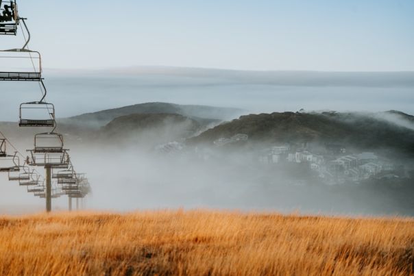 Mt Hotham fog over grassy run