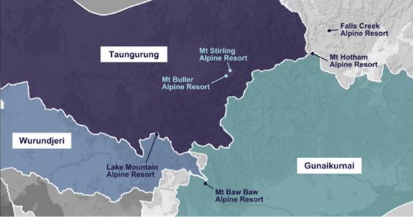 Map of Alpine Traditional Owner groups